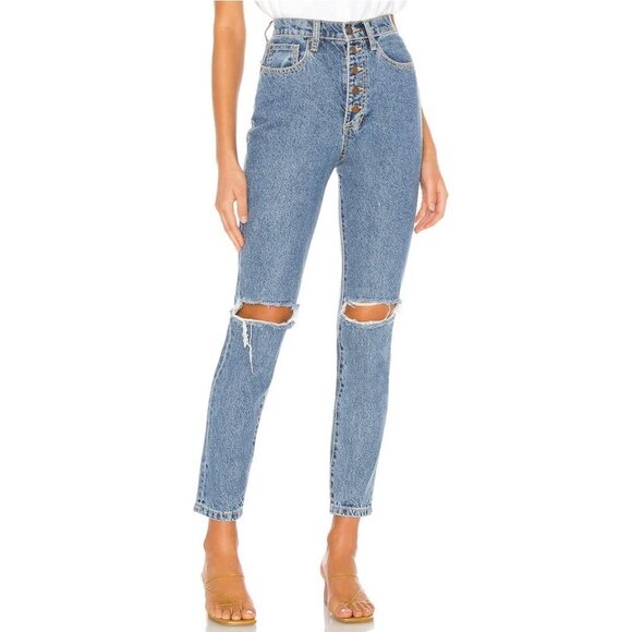 WEWOREWHAT The Danielle High Rise Straight in Spring St Hole Wash, Size 27, NWT! - Picture 1 of 13